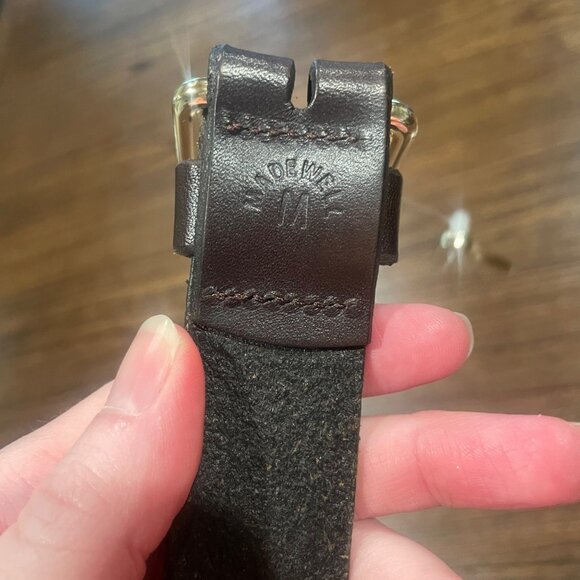 DEFECTIVE Madewell Men's Belt Approx. Sz 28-30 (?) (37.5"L) Narrow Leather Brown - Picture 3 of 14